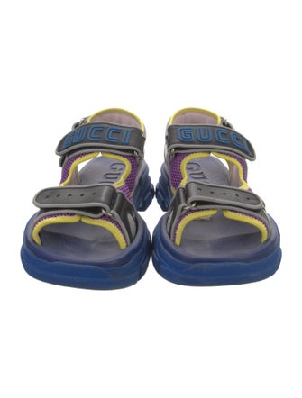 Gucci Leather Colorblock Pattern Slingback Sandals