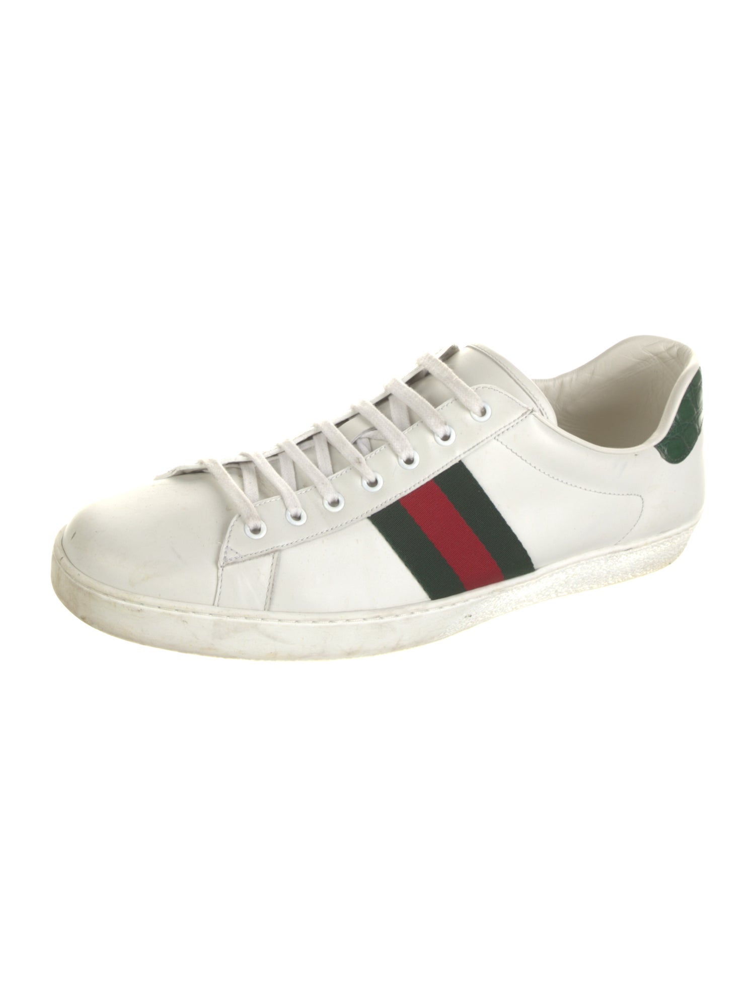 Gucci Web Accent Leather Sneakers