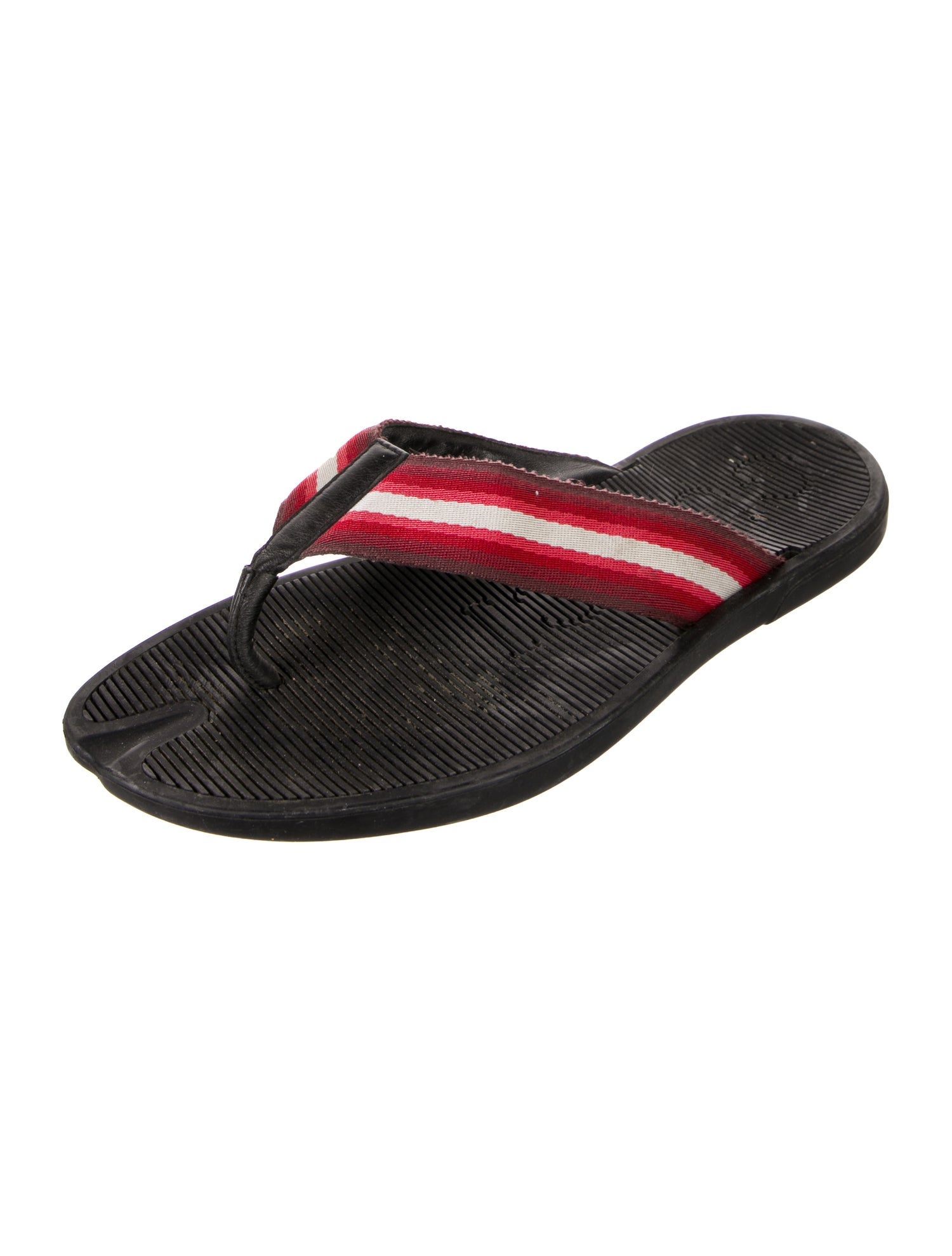 Gucci Striped Flip Flops