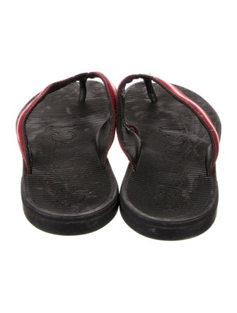 Gucci Striped Flip Flops