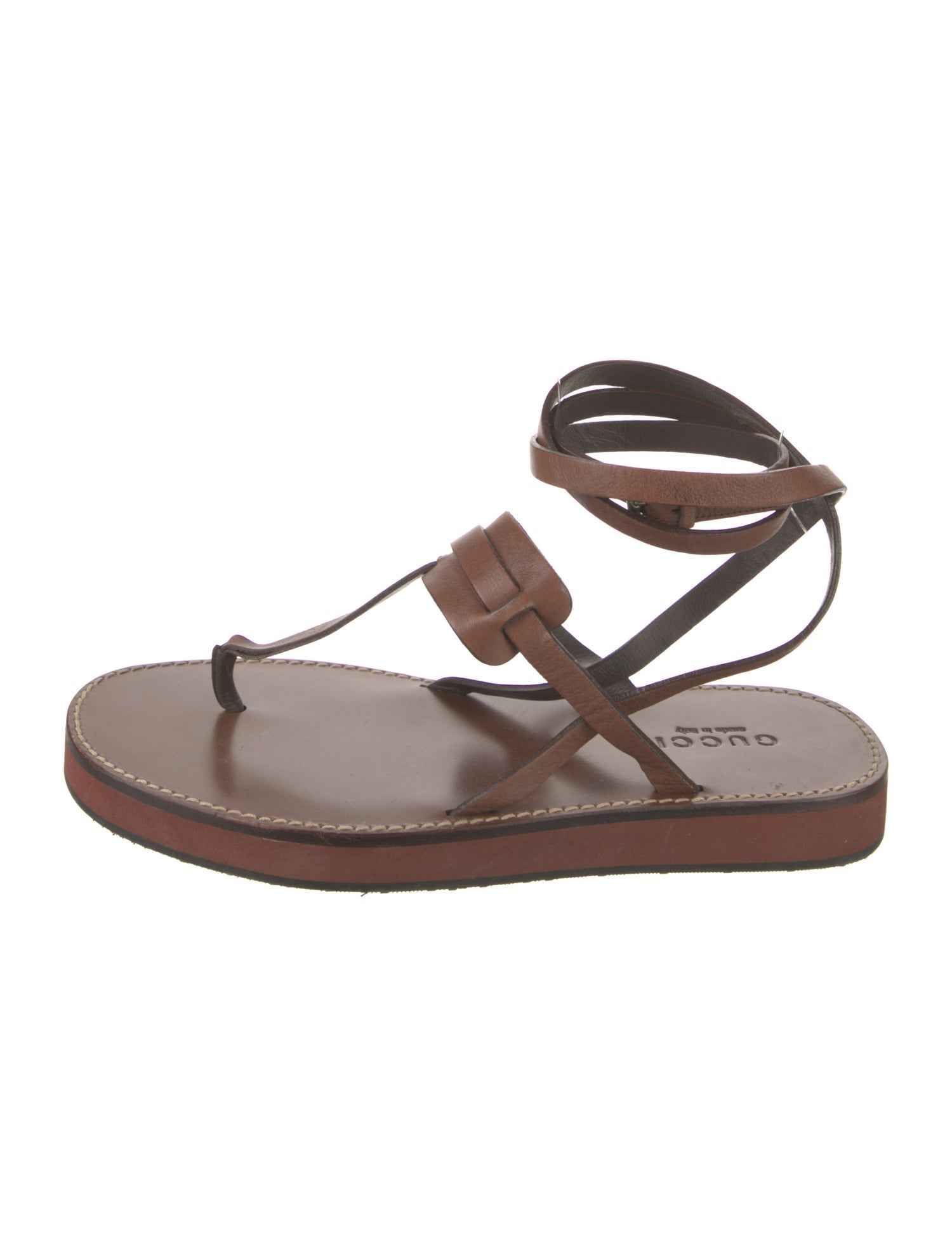 Gucci GG Logo Leather Gladiator Sandals