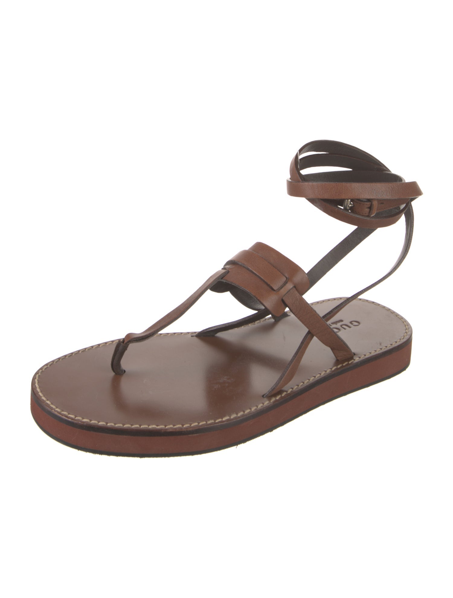 Gucci GG Logo Leather Gladiator Sandals