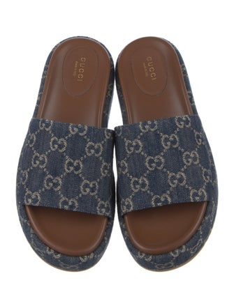 Gucci GG Denim Denim Slides