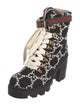Gucci GG Logo Tweed Combat Boots