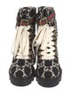 Gucci GG Logo Tweed Combat Boots