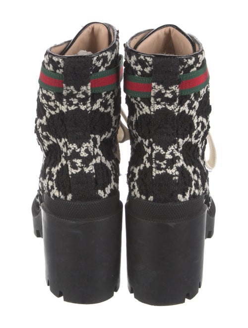 Gucci GG Logo Tweed Combat Boots