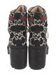 Gucci GG Logo Tweed Combat Boots