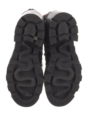 Gucci GG Logo Tweed Combat Boots