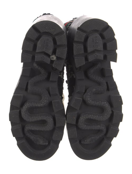 Gucci GG Logo Tweed Combat Boots