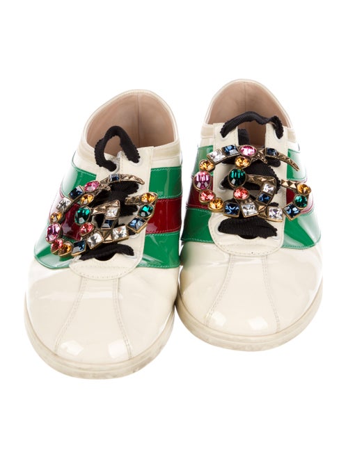 Gucci Double G Logo Patent Leather Sneakers