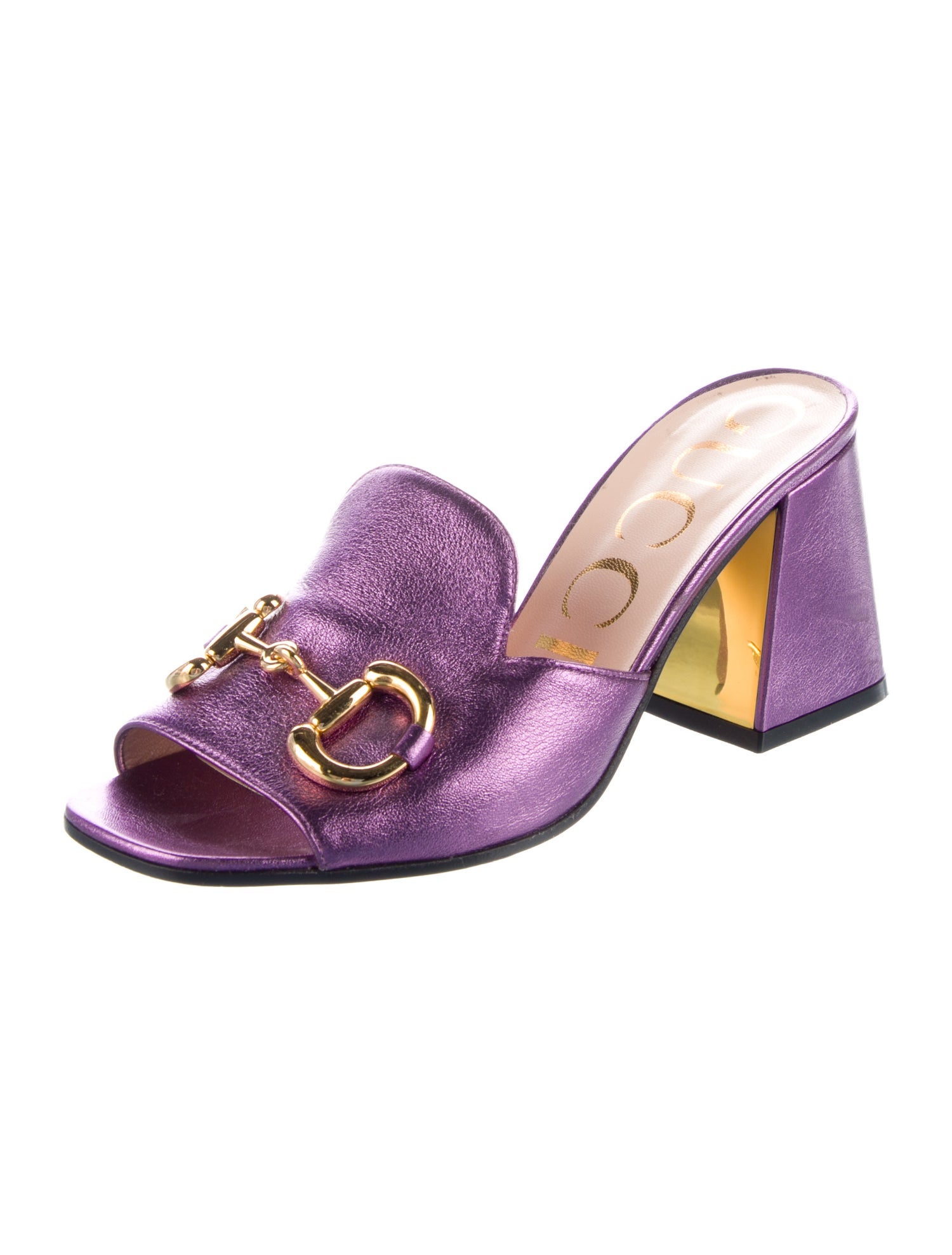 Gucci Horsebit Accent Leather Slides