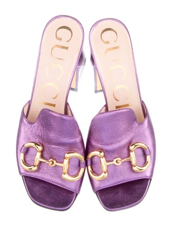 Gucci Horsebit Accent Leather Slides