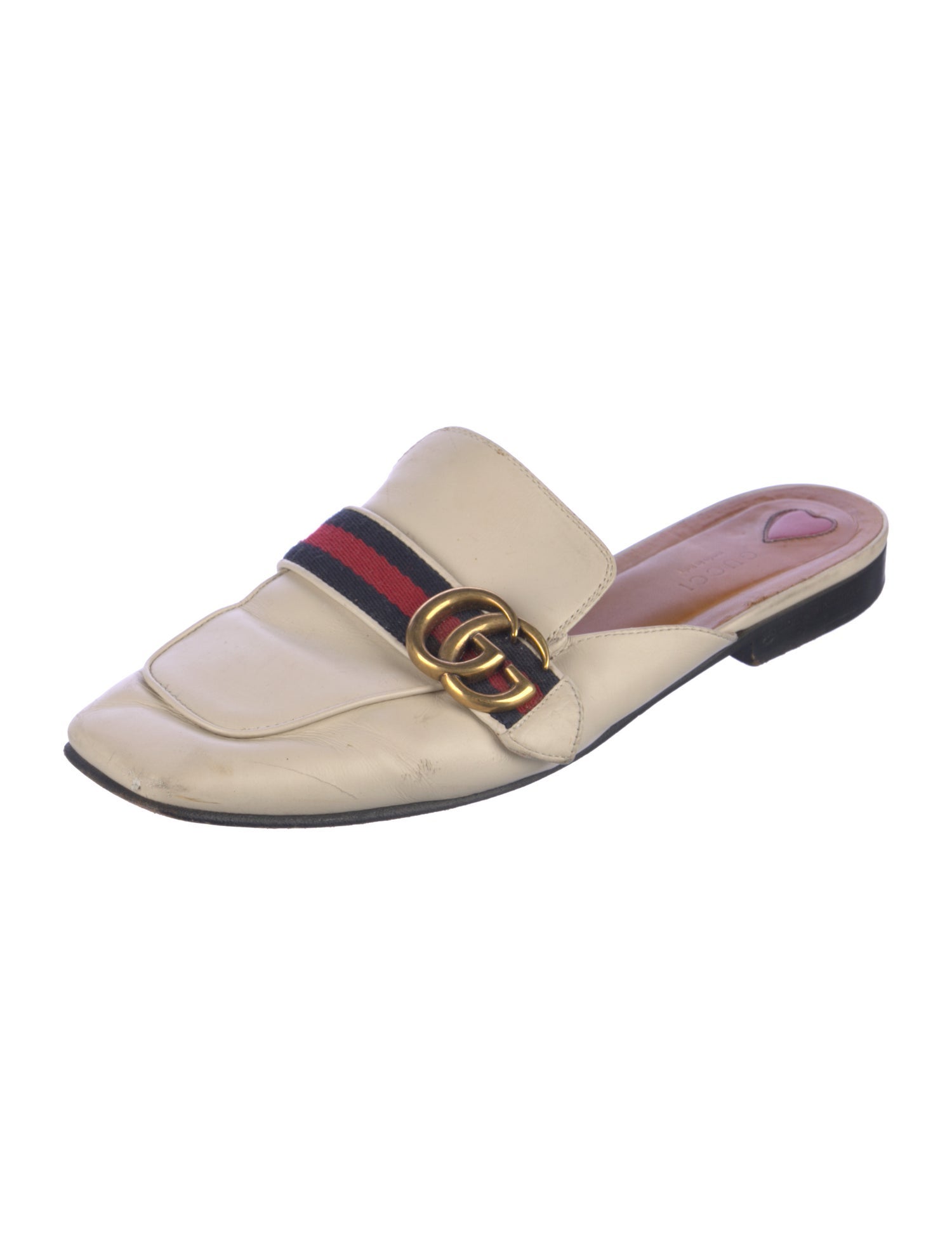 Gucci Double G Logo Leather Mules