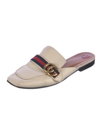 Gucci Double G Logo Leather Mules