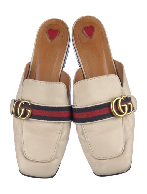 Gucci Double G Logo Leather Mules