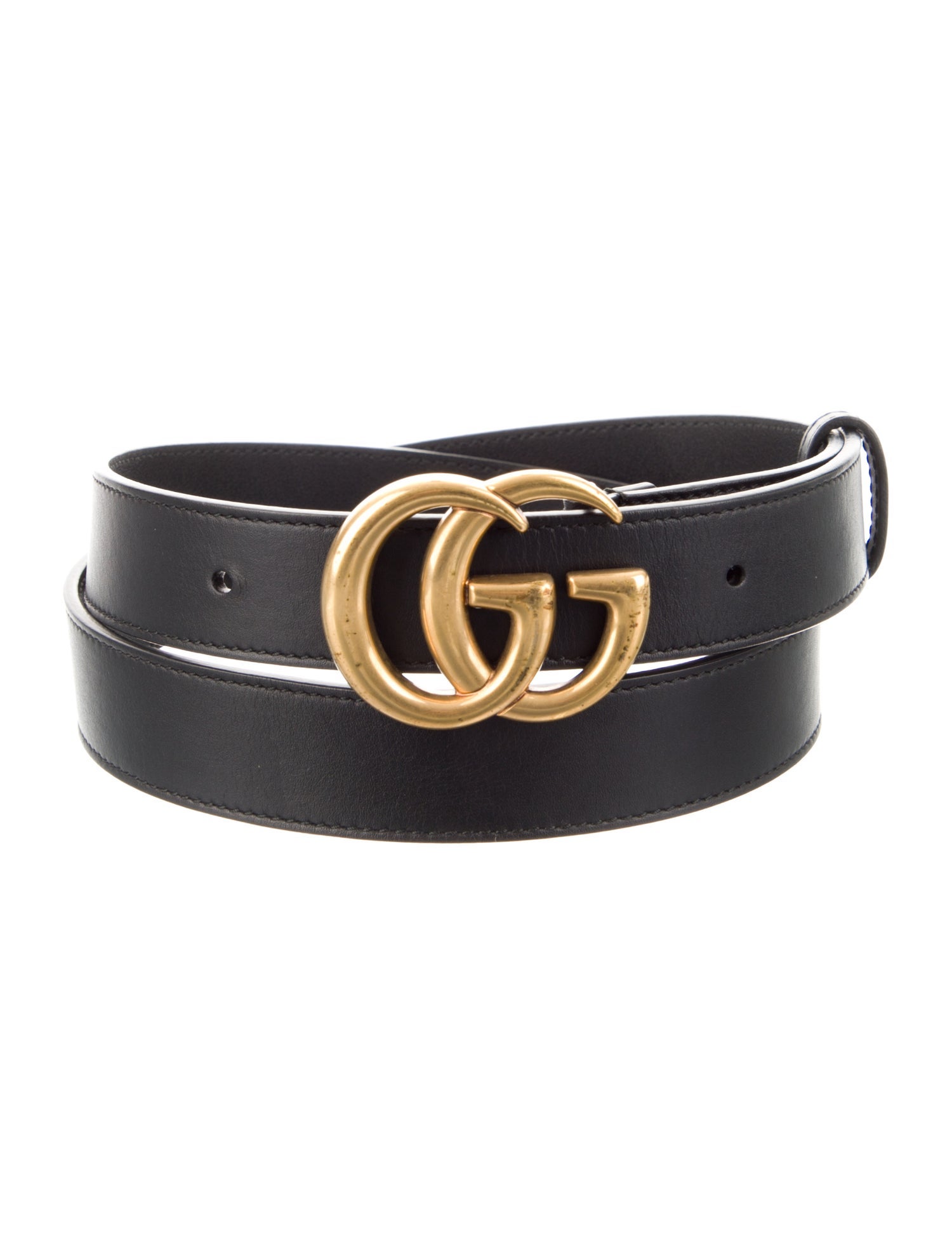 Gucci Double G Logo Leather Belt
