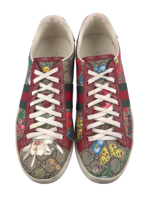 Gucci Flora Print Grosgrain Trim Sneakers