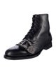 Gucci Bee Accent Leather Lace-Up Boots