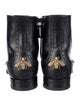 Gucci Bee Accent Leather Lace-Up Boots