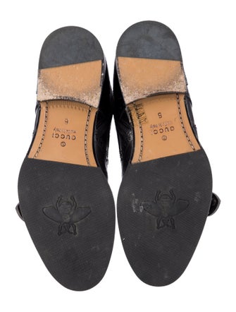 Gucci Bee Accent Leather Lace-Up Boots