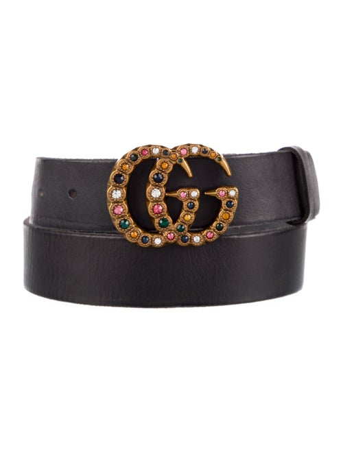 Gucci Double G Logo Leather Belt