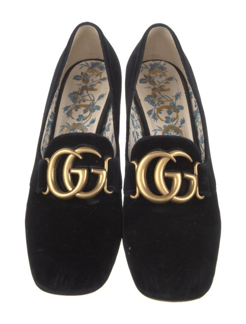 Gucci GG Marmont Victoire Block Heel Pumps Double G Logo Pumps