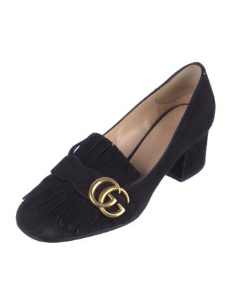 Gucci Double G Logo Suede Pumps