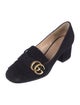 Gucci Double G Logo Suede Pumps