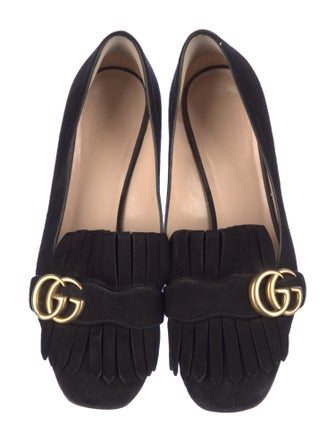 Gucci Double G Logo Suede Pumps