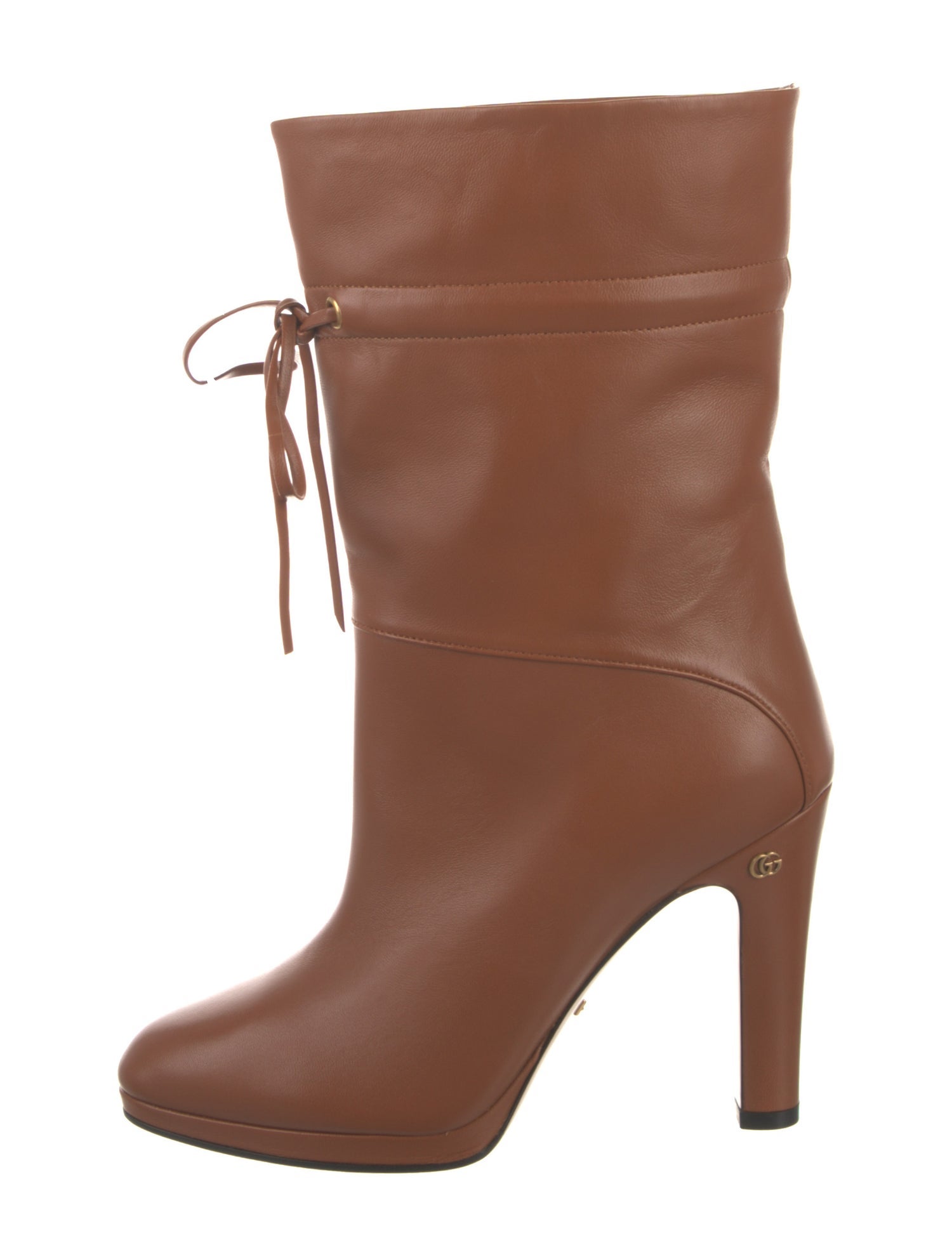 Gucci Double G Logo Leather Lace-Up Boots