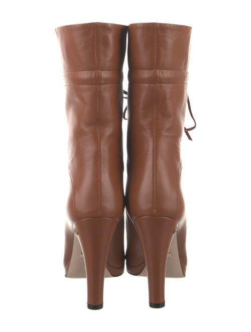 Gucci Double G Logo Leather Lace-Up Boots