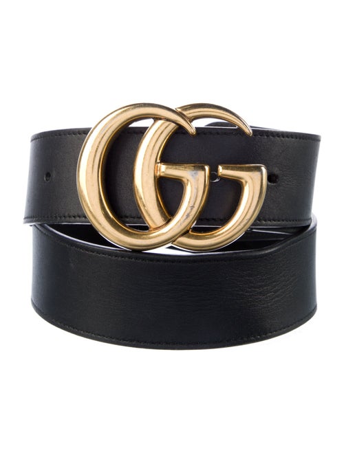 Gucci Double G Logo Leather Belt