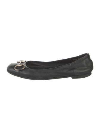 Gucci Horsebit Accent Leather Ballet Flats