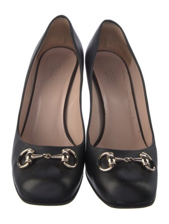 Gucci Horsebit Accent Leather Pumps
