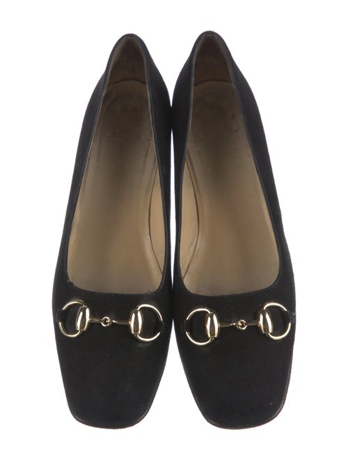 Gucci Horsebit Accent Suede Pumps