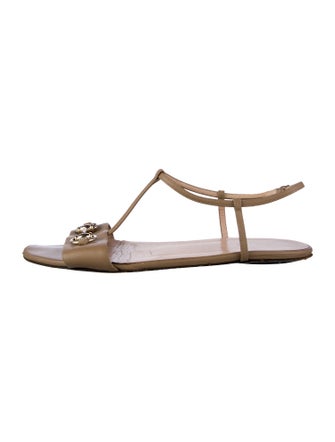 Gucci Leather T-Strap Sandals