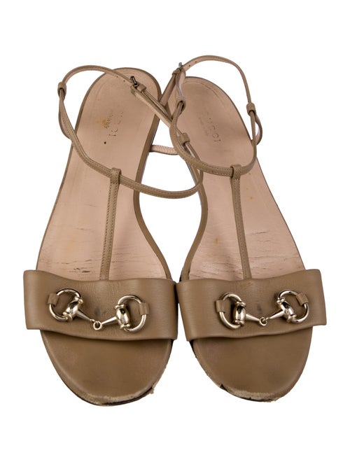Gucci Leather T-Strap Sandals