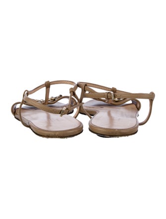 Gucci Leather T-Strap Sandals