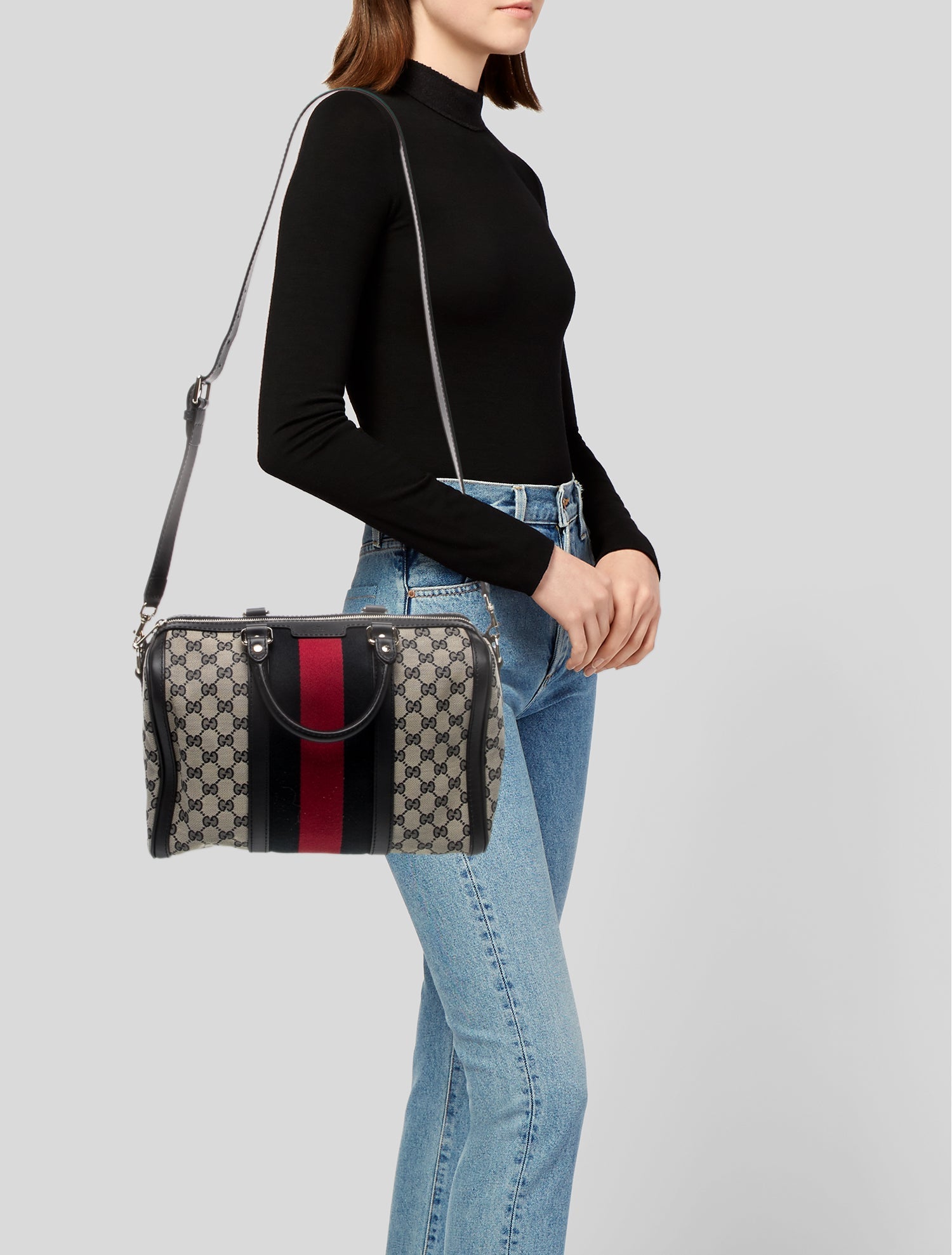 Gucci GG Canvas Web Boston Medium