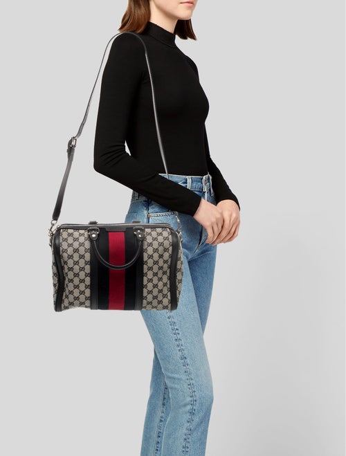 Gucci GG Canvas Web Boston Medium