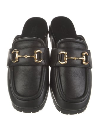 Gucci Horsebit Accent Leather Mules