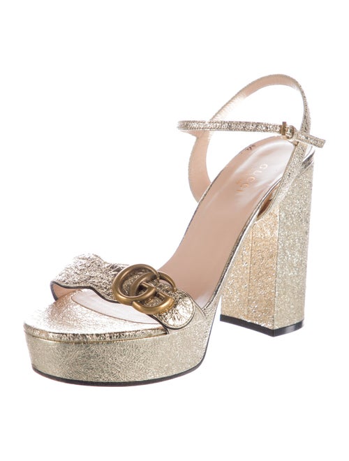 Gucci Double G Logo Leather Slingback Pumps