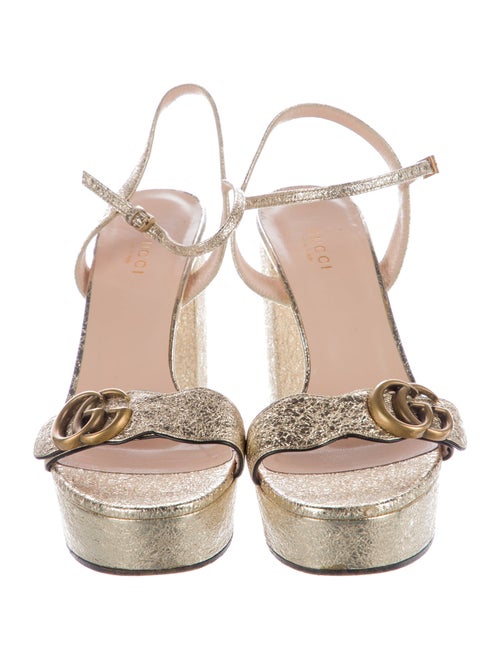 Gucci Double G Logo Leather Slingback Pumps