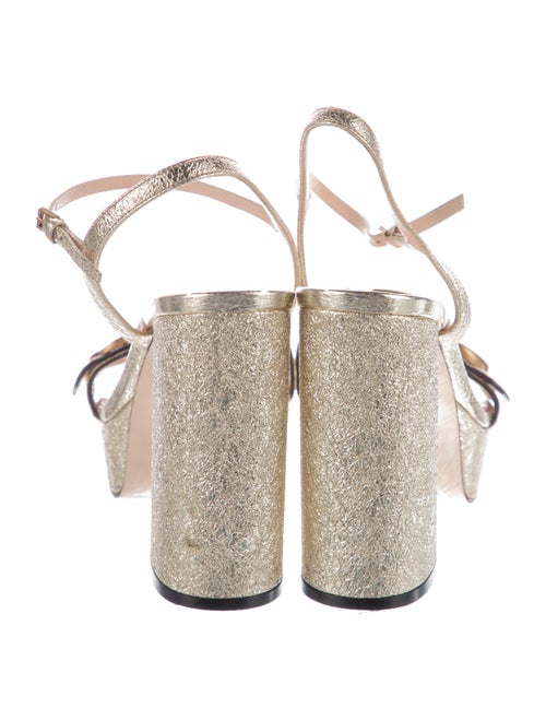 Gucci Double G Logo Leather Slingback Pumps