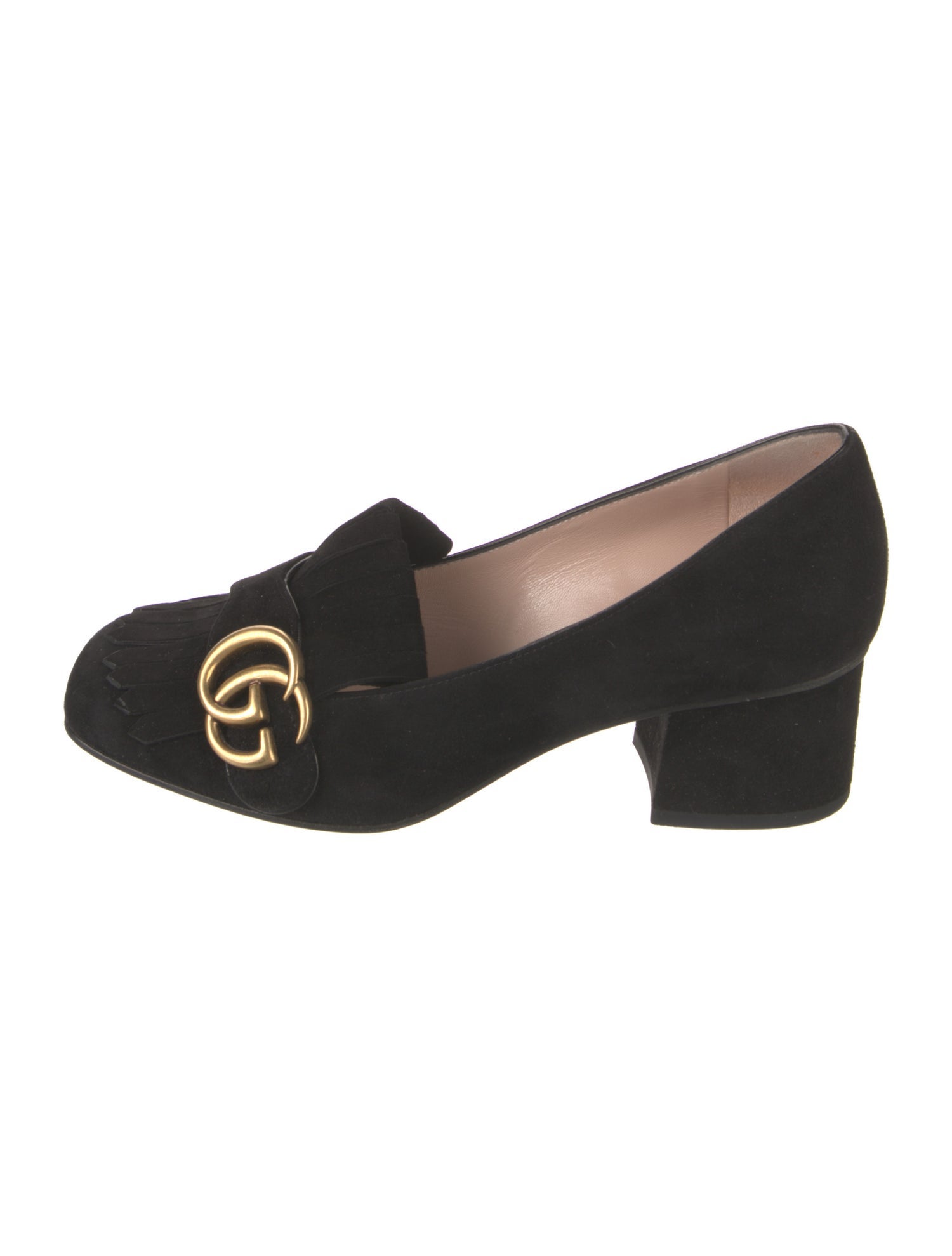 Gucci Double G Logo Suede Pumps