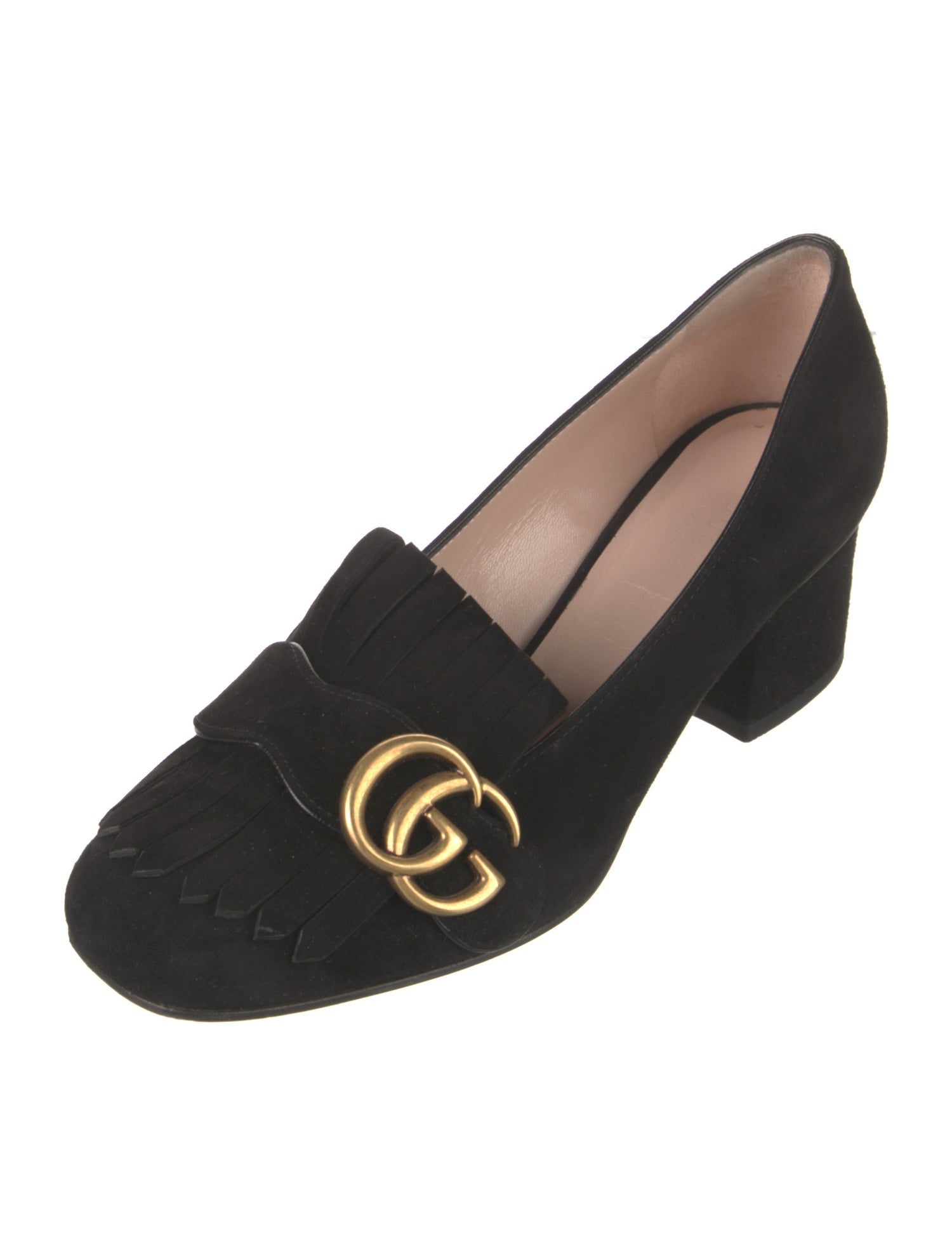 Gucci Double G Logo Suede Pumps
