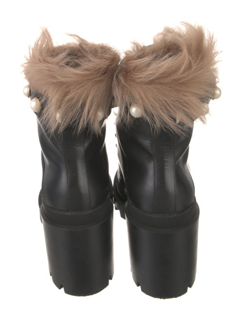 Gucci Magnum Faux Pearl Accents Combat Boots