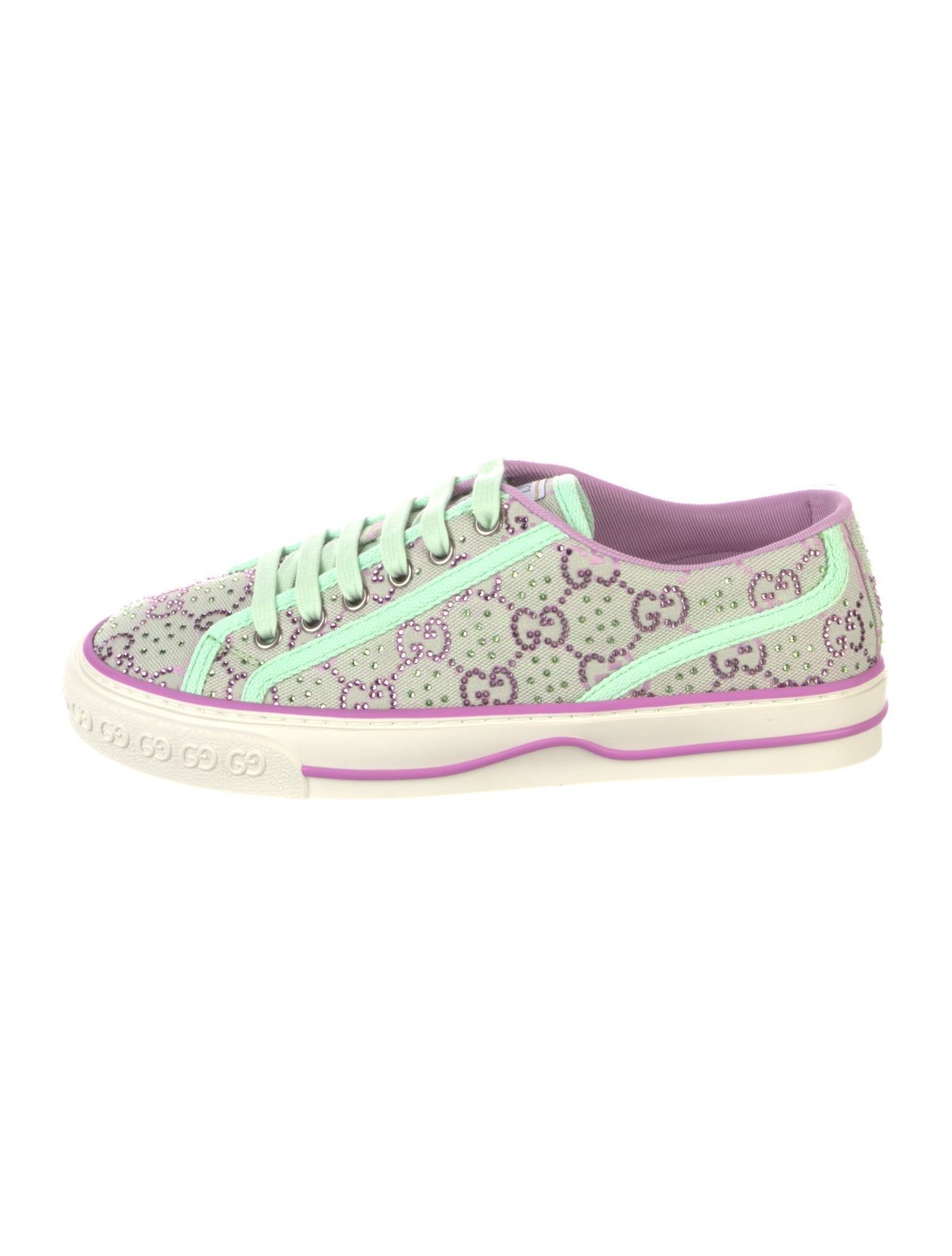Gucci GG Logo Crystal Embellishments Sneakers w/ Tags