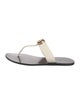 Gucci Double G Logo Leather Flip Flops