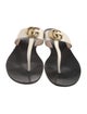 Gucci Double G Logo Leather Flip Flops